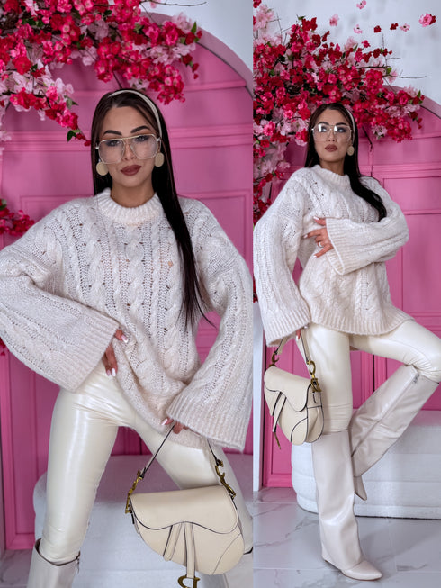 ELYNDI mohair sweater - light beige